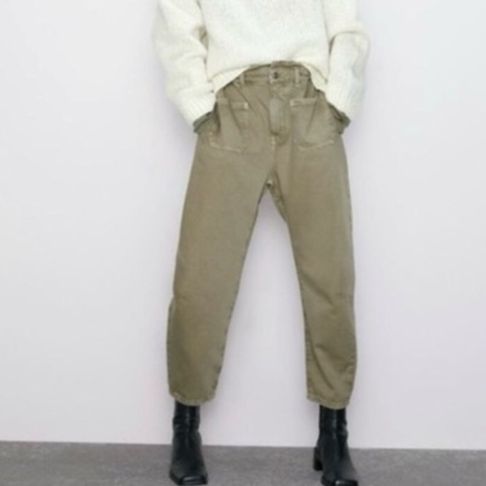 ZARA Paperbag Front Pocket Jeans
